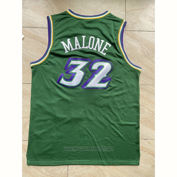 Camiseta Utah Jazz Karl Malone #32 Mitchell & Ness 1996-97 Verde